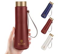 Bouteille d'eau en métal de 400 ml pour boissons chaudes, bouteille d'eau isotherme en acier inoxydable, bouteilles d'eau froide (rouge)