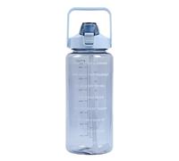 Bouteille d'eau en silicone - Bouteille d'eau transparente 2L | Bouteille de carafes d'eau en verre amovible avec marqueur de temps | Bouteille de paille portable pour la maison, la salle de sport, le