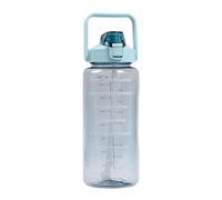 Bouteille d'eau en silicone - Bouteille d'eau transparente 2L | Bouteille de carafes d'eau en verre amovible avec marqueur de temps | Bouteille de paille portable pour la maison, la salle de sport, le