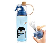 Bouteille d'eau en Spray 600ml, Sport Bouteille d'eau avec Vaporisateur et Gradué, Gourde Sport Portable Réutilisable pour Cyclisme, Randonnée, l'escalade, Sports d'intérieur et d'extérieur (A)
