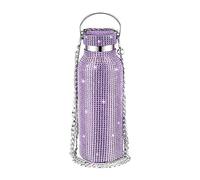 Bouteille d'eau en strass, bouteille d'eau isotherme à paillettes, 350 ml, gobelet , bouteille d'eau avec strass, bouteille d'eau chaude rechargeable, avec chaîne, cadeau pour femmes et