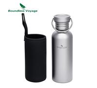 Bouteille d'eau en titane à large bouche pour Voyage sans limites, bouteille de Sport réutilisable pour Camping randonnée pique-nique escalade course à pied 600ml Ti3259B