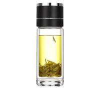 Bouteille d'eau en verre | Bouteille d'eau en verre de séparation de thé de voiture | Anti-fuite, réutilisable, tasse à thé portable double couche, tasse de voyage pour la maison, le bureau
