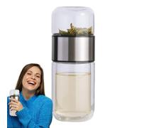 Bouteille d'eau en verre, séparation de l'eau, tasse | Infuseur à thé amovible - Gobelet portable pour mélange en vrac de thé, café, fruits - Argenté - 350 ml