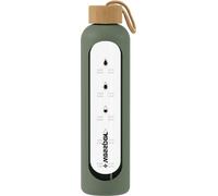 Bouteille d'eau en verre Wessper avec housse en silicone, Bouteille d'eau avec repères temporels, Bouteille motivante, Bouteille d'eau transparente en verre borosilicaté, Surveillance de votre consomm