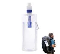 Bouteille d'eau filtrée pliable à presser, bouteilles d'eau pliables pour les voyages avec filtre - Poche à eau pour paille filtrante,Bouteille de sac d'eau de cantines de filtre à eau réutilisable de