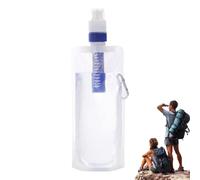 Bouteille d'eau filtrée pliable,Filtre à eau pliable - Bouteille de purification d'eau - Cantines de filtre à eau à presser réutilisables Bouteille d'eau avec filtre étanche pour la randonnée