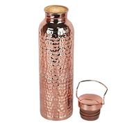 Bouteille D'eau | Flacon D'hydratation Portable Isolé En Acier Inoxydable 800, Plaqué Cuivre, 304 Ml, Poignée En L Texturée, Verres D'extérieur | Camping Randonnée Voyage Cuisine Inspiré De L'Ayurveda