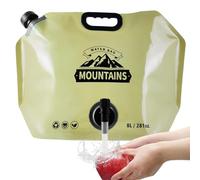Bouteille d'eau flexible de 8 l - - Avec canettes de fuite - Réservoir d'eau prudent avec robinet d'écoulement et sangle de transport - Solution de rangement compacte - Équipement d'humidité