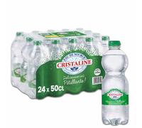 Cristaline Eau de source gazeuse - Lot 24 bouteilles 50 cl
