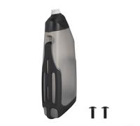 Bouteille d'eau grise de 600 ml avec cage composite en fibre de carbone, design à faible traînée pour vélos de course, bec verseur facile à presser sans tirer, kit complet (1 pièce (sans support)