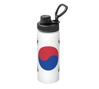 Bouteille d'eau imprimée drapeau de la République de Corée de 532 ml, garde les boissons chaudes ou froides, adaptée pour la course, l'alpinisme, le cyclisme et la randonnée en plein air.