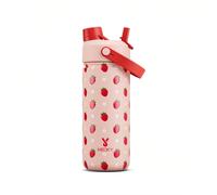 Bouteille d'eau isolée de 18 oz avec couvercle paille 2-en-1, rétention du froid pendant 24 heures, étanche, double paroi en acier inoxydable, convient pour les sports, la remise en forme, les voyages