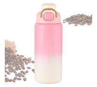 Bouteille d'eau isolée, grande bouteille portable avec paille de 650 ml | Grande cantine de voyage - Pour, école, garçons, filles, hommes, gym, café, femmes, sports et voyages