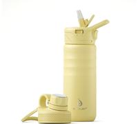 Bouteille D'eau Isolée Sous Vide, 530 Ml, En Acier Inoxydable, À Double Paroi, Pour Le Sport, Cantine Avec Bouchon À Vis Anti-Fuite (Jaune Clair)