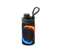 Bouteille d'eau isotherme à double paroi en acier inoxydable avec motif dragons de feu et glace pour boissons chaudes et froides - 355 ml