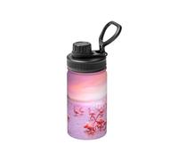 Bouteille d'eau isotherme à double paroi en acier inoxydable pour boissons chaudes et froides - Motif flamants roses - 355 ml