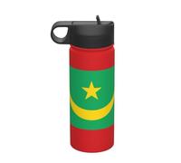 Bouteille d'eau isotherme de voyage Drapeau de la Mauritanie (532 ml), un incontournable pour le camping, le fitness et la randonnée