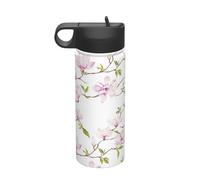 Bouteille d'eau isotherme de voyage en acier inoxydable avec motif fleur de vigne 532 ml
