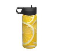Bouteille d'eau isotherme de voyage en tranches de citron (532 ml), un incontournable pour le camping, le fitness et la randonnée