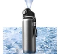 Bouteille d'eau isotherme en acier inoxydable 800/1000 ml avec fonction de pulvérisation de brumisation, idéale pour l'extérieur, le cyclisme et le sport. Argenté 800 ml