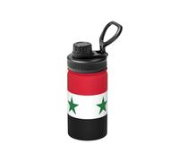 Bouteille d'eau isotherme en acier inoxydable avec drapeau de la République arabe syrienne, 355 ml, idéale pour les voyages