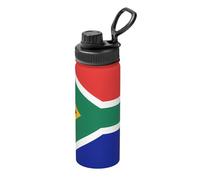 Bouteille d'eau isotherme en acier inoxydable avec drapeau de l'Afrique du Sud, 532 ml, convient pour les sports de plein air, le camping, la gym, le sport