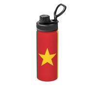 Bouteille d'eau isotherme en acier inoxydable avec drapeau du Cameroun - 532 ml - Pour sports de plein air, camping, gym, sport