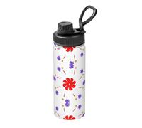 Bouteille d'eau isotherme en acier inoxydable avec fleur rotative à huit sens - 532 ml - Convient pour les sports de plein air, le camping, la salle de sport