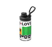 Bouteille d'eau isotherme en acier inoxydable avec inscription « I Love Garbage Trucks » pour garder le froid au chaud pour le sport