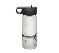 Bouteille d'eau isotherme en acier inoxydable avec motif fleur et papillons 532 ml