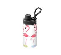 Bouteille d'eau isotherme en acier inoxydable avec motif quatre flamants roses, 355 ml, idéale pour les voyages