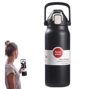 Bouteille d'eau isotherme en acier inoxydable de 1,3 l de qualité | Bouteille d'eau sans paille pour camping, randonnée, entraînement, gym, maison, cuisine, voiture