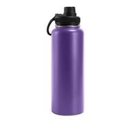 Bouteille d'eau isotherme en acier inoxydable de 532 ml avec poignée, double paroi, anti-fuite, garde le froid et le chaud, grande ouverture, pour sports de plein air (violet)