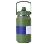 Bouteille d'eau isotherme en acier inoxydable - Grand récipient d'hydratation de 4 l - Design étanche à double paroi - Large ouverture avec poignée pour camping, plage, randonnée, école, sport