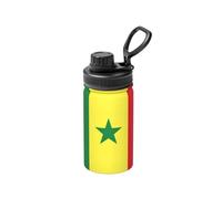 Bouteille d'eau isotherme en acier inoxydable, motif drapeau du Sénégal, 355 ml, idéale pour les voyages