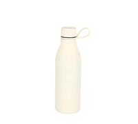 Bouteille d'eau isotherme en acier inoxydable - Petite ouverture, anti-fuite, portable pour voyage, gym, extérieur - Thermos élégant et durable (blanc crème)
