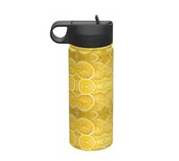 Bouteille d'eau isotherme en forme de tranches de citron de 532 ml en acier inoxydable pour le camping, le fitness, la randonnée en plein air