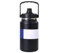 Bouteille d'eau isotherme - Piston en acier inoxydable anti-fuite - Bouteille d'eau isolée - Grand verre portable de 4 l - Pour école de plage, sport, camping, extérieur, randonnée, vélo, pique-nique