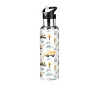 Bouteille d'eau isotherme pour véhicules de chantier de 590 ml, bouteille d'eau anti-fuite, sans BPA, bouteille d'eau de sport