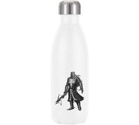 Bouteille d'eau isotherme sous vide avec motif chevalier noir et arbalète du Moyen-Âge, blanc