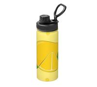 Bouteille d'eau isotherme sous vide en acier inoxydable de 532 ml, motif citron de dessin animé, convient pour les sports de plein air, le camping, la gym, le sport