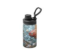 Bouteille d'eau isotherme The Fish On The Stone Wall - Bouteille isotherme de 355 ml avec motif imprimé complet, anti-fuite, en acier inoxydable et durable pour l'extérieur
