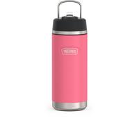 Bouteille d'eau isotherme THERMOS ICON SERIES avec couvercle paille - 18 onces rose vif - Bouteille d'eau isotherme sous vide en acier inoxydab