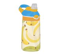 Bouteille d'eau jaune Babada pour enfants avec paille en plastique Tritan léger pour salle de sport, voyage, maison, école, bureau