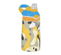 Bouteille d'eau jaune camouflage avec couvercle à paille Tritan portable pour sport, gym, extérieur, voyage, école termos para agua