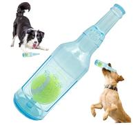 Bouteille d'eau jouets pour chiens 8 pouces jouets à mâcher pour chien grinçant avec balle de tennis à l'intérieur en caoutchouc unique mignon pour la dentition, l'entraînement, le soulagement du str