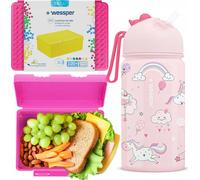 Bouteille d'eau licorne Bidon + Launchbox Conteneur Boîte à déjeuner