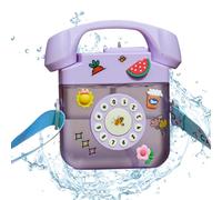 Bouteille d'eau mignonne en forme de téléphone, 400 ml, en PC, pour enfants, avec sangle et paille, étanche, pour le voyager, violette