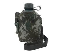 Bouteille d'eau militaire - Bouteille en aluminium camouflage, housse de sangle extérieure | cantine isolée de 1 L, équipement d'alpinisme de filtration avec support de fournitures de randonnée